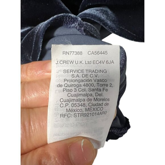 MADEWELL Blue Velvet Short-Sleeve Loose-Fit Top Womens Elegant Round Neck Blouse - Picture 7 of 9